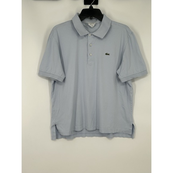 Lacoste Short Sleeve Polo Shirt Solid Light Blue Logo Golf Mens Size‎ Large 5 - Picture 1 of 7